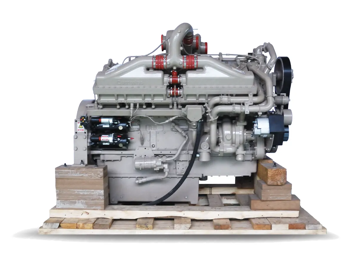 Cummins QSK38 engine on a shipping pallet