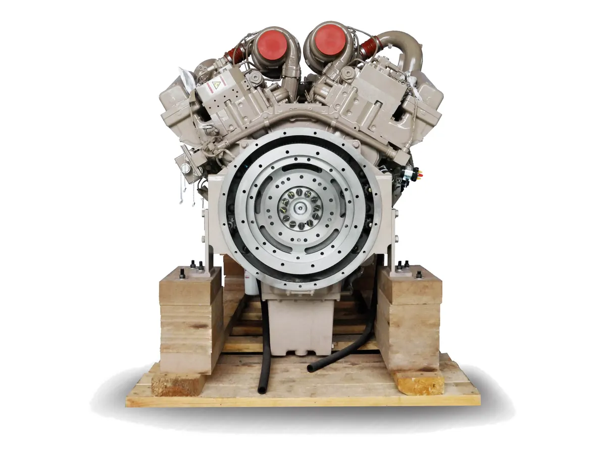 Cummins QSK38 engine on a shipping pallet