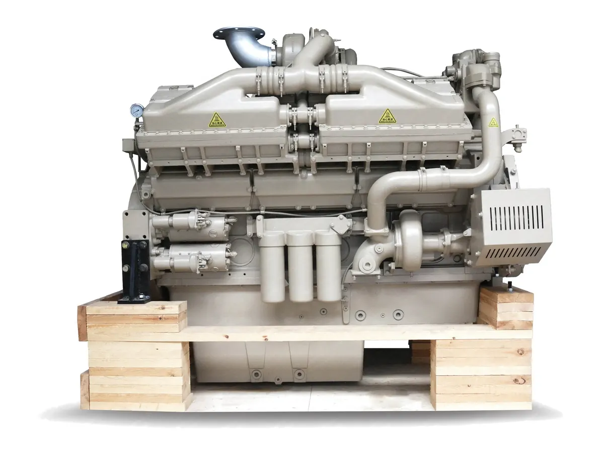 Cummins QSK45 engine on a shipping pallet